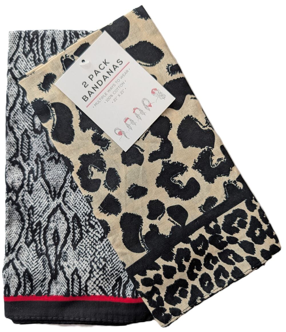 Capelli Cotton Bandana Scarf Set Animal Print